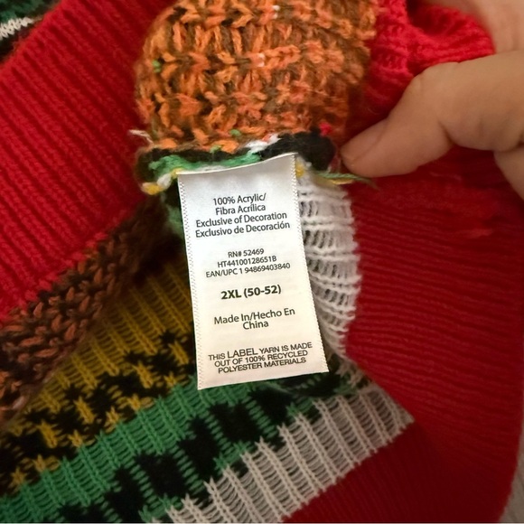 Holiday Time Men's Santa Ugly Christmas Sweater with Long Sleeves 2XL - Picture 7 of 7